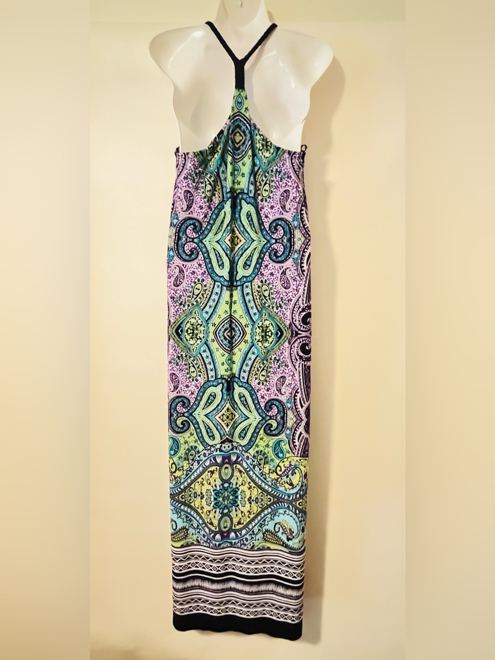 Emma & Michele Women’s Multicolor Paisley Geometric Maxi Dress Size Medium - Picture 4 of 7